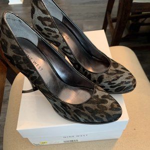 Nine West Nadiar Gray/Black animal print high heel